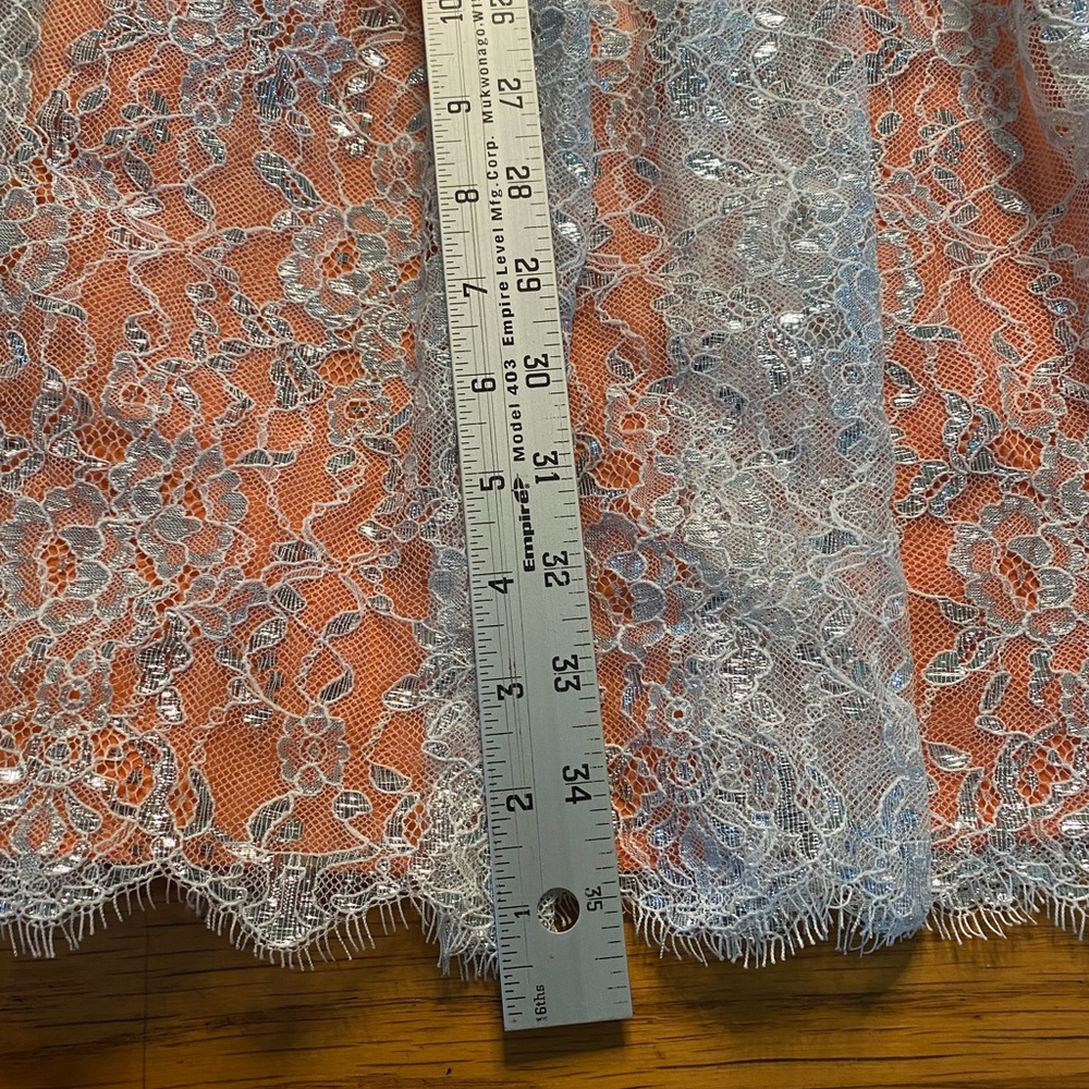ERIN Erin Fetherston Metallic Lace Dress Size 6 Cantaloupe- NWT - Picture 7 of 11